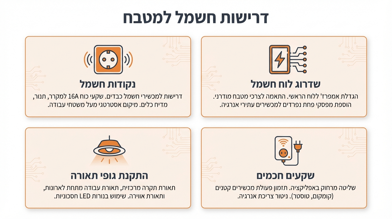 עבודות חשמל במטבח - מידע חשוב