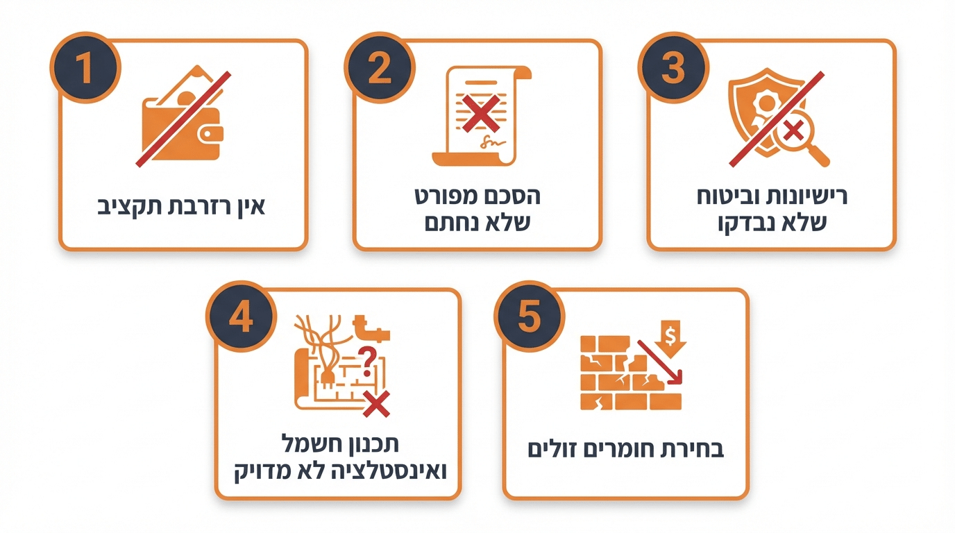 חמש טעויות נפוצות בתכנון שיפוץ דירה בחיפה - מה להימנע