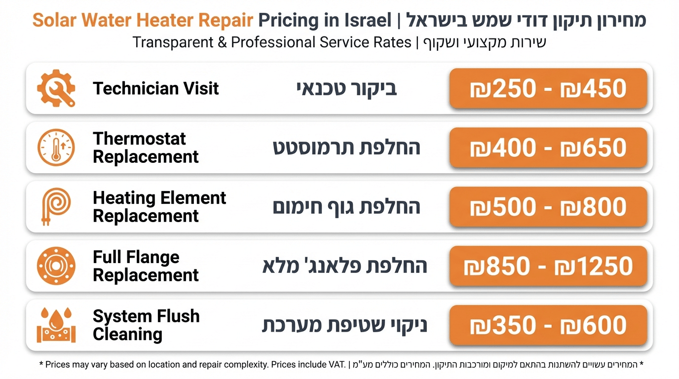 תיקון דוד שמש בחיפה – כל מה שצריך לדעת לפני שמזמינים טכנאי