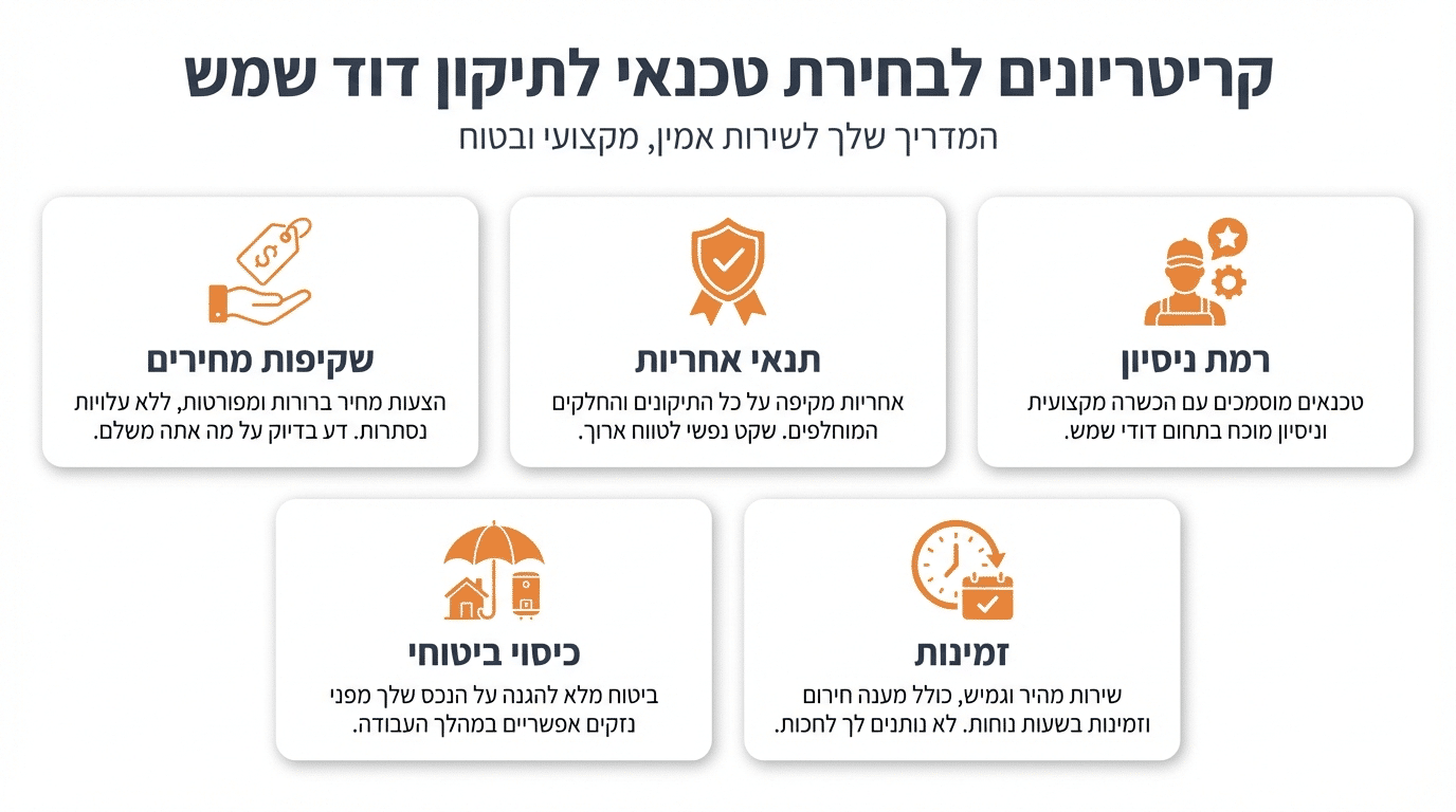 איך לבחור טכנאי דוד שמש מומלץ בחיפה