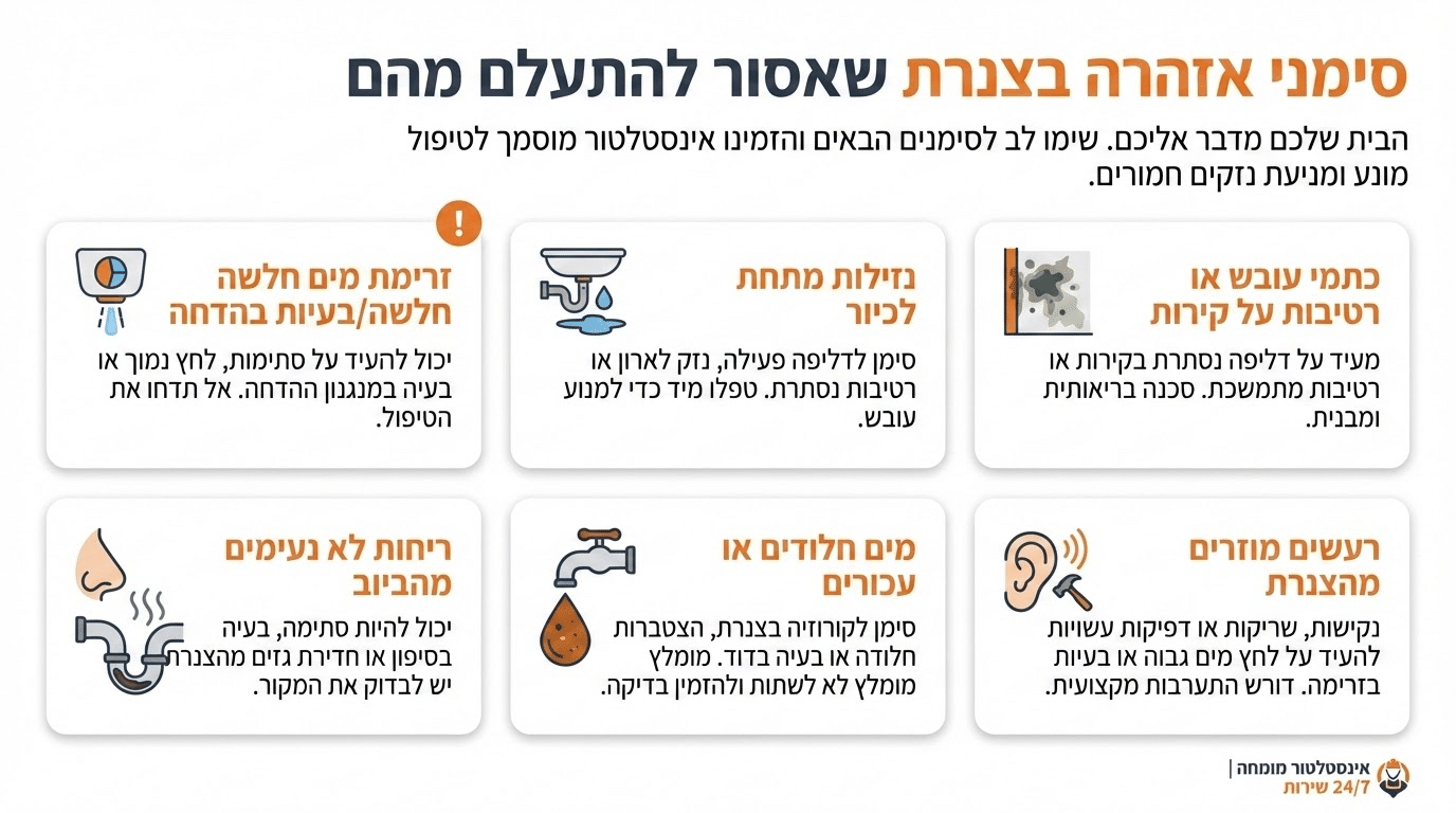 סימני אזהרה באינסטלציה שאסור להתעלם מהם