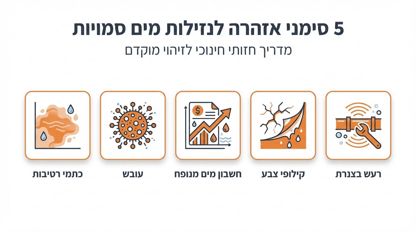 סימנים לזיהוי נזילה סמויה בבית - כתמי רטיבות ועובש