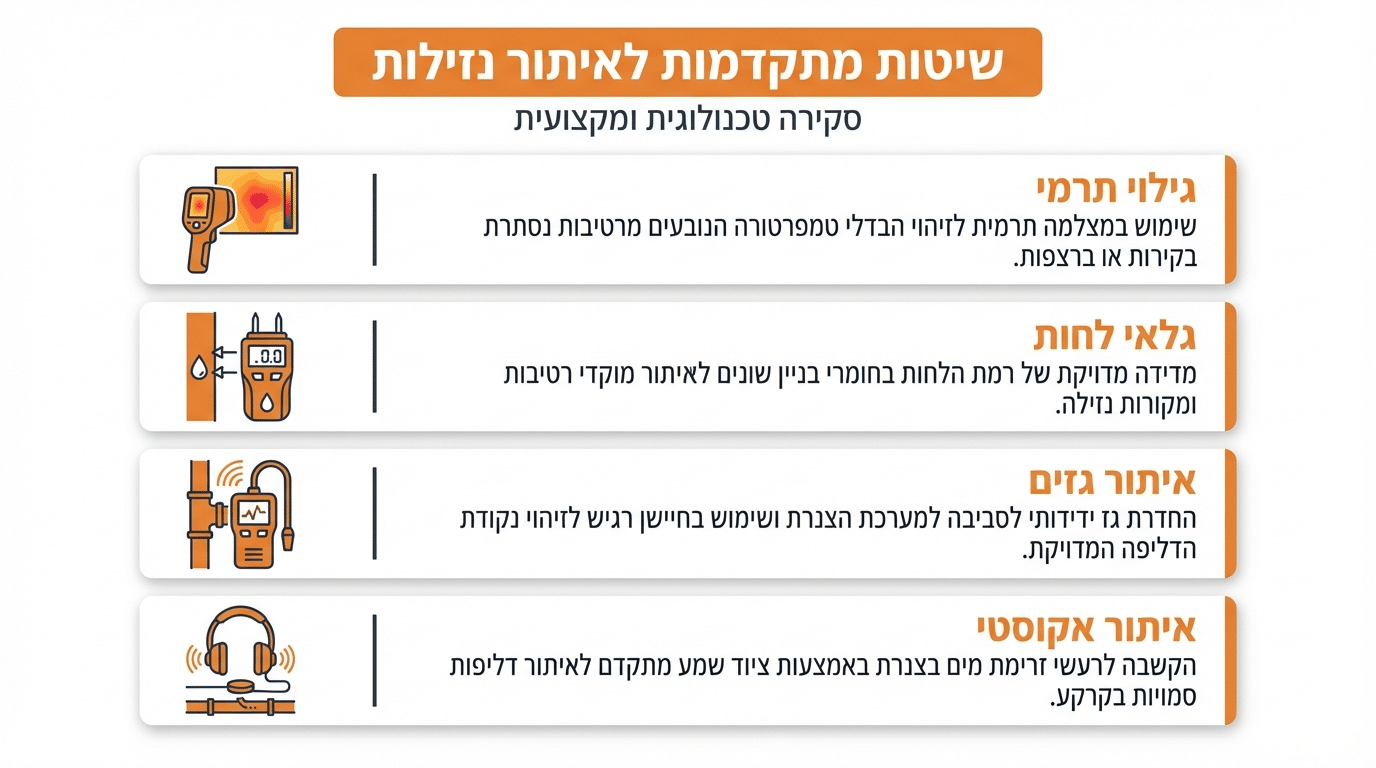 איתור נזילות מים מהקיר בטכנולוגיה מתקדמת ללא שבירת קירות