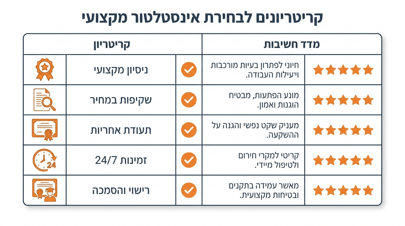 טעויות נפוצות בבחירת אינסטלטור - איך לבחור נכון
