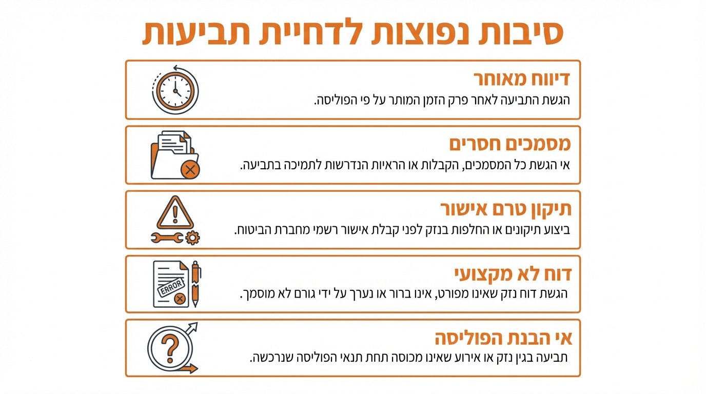 סיבות נפוצות לדחיית תביעת נזקי מים - טעויות שיש להימנע מהן