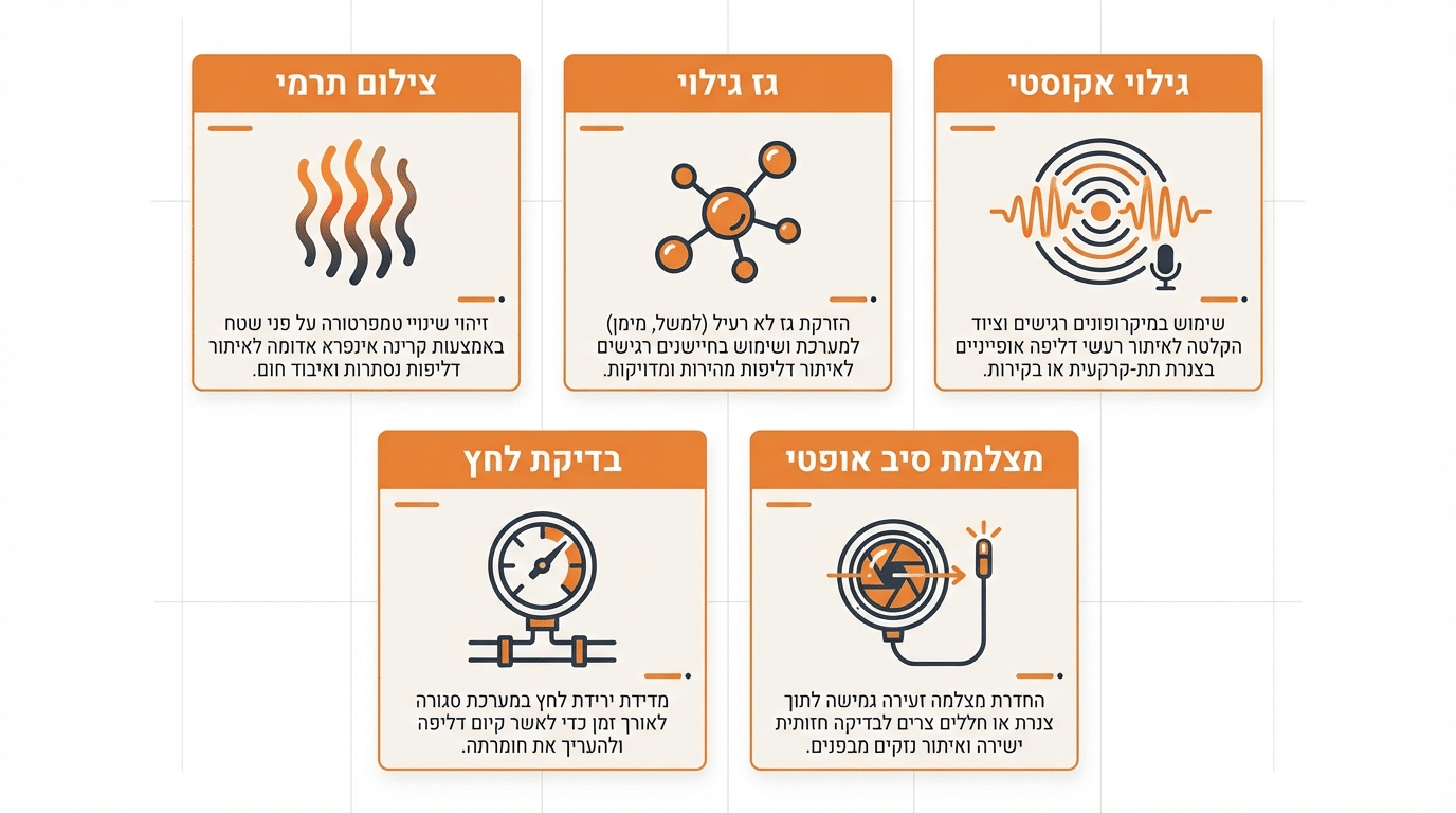 שיטות איתור נזילות מוכרות על ידי חברות ביטוח - ציוד מקצועי