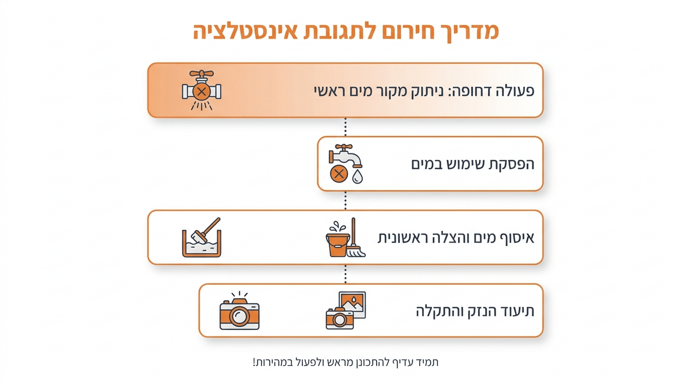 מה לעשות עד שהאינסטלטור מגיע - פעולות ראשונות במצב חירום