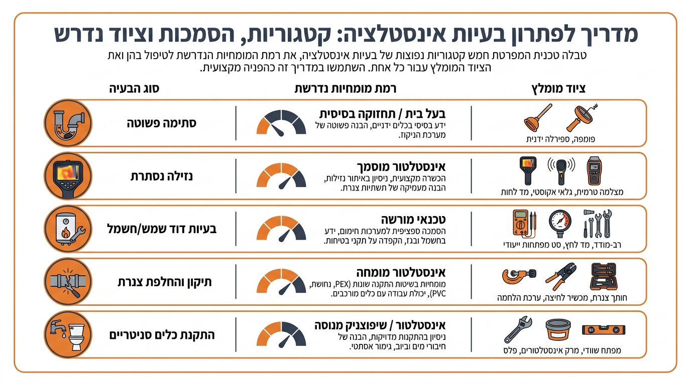 איך לבחור אינסטלטור לפי סוג התקלה